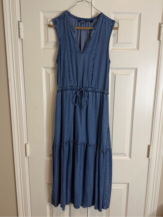 Lands' End Dresses & Skirts - Lands' End Sleeveless Denim-Effect Maxi Dress in Blue